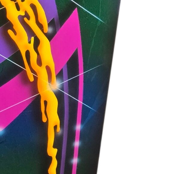 Modern Abstract Wall Art Metal 1990s Memphis Style 24 x 12 Green Blue Decor - Picture 5 of 16